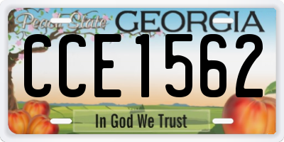 GA license plate CCE1562