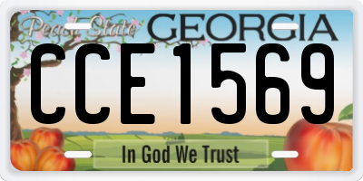 GA license plate CCE1569