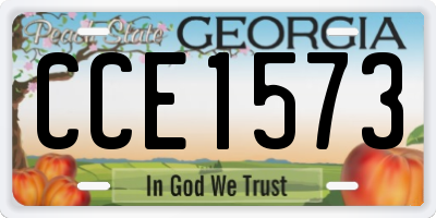 GA license plate CCE1573