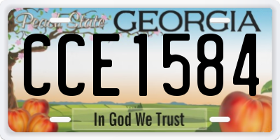 GA license plate CCE1584