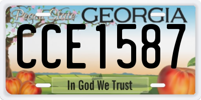 GA license plate CCE1587