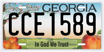 GA license plate CCE1589
