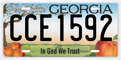 GA license plate CCE1592