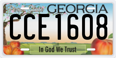 GA license plate CCE1608