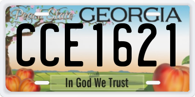 GA license plate CCE1621