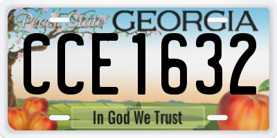 GA license plate CCE1632