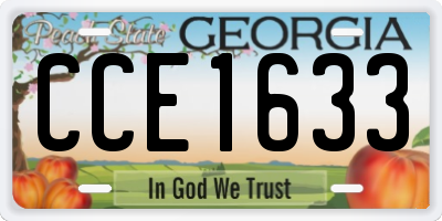 GA license plate CCE1633