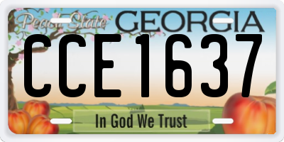 GA license plate CCE1637