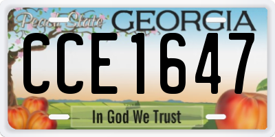 GA license plate CCE1647