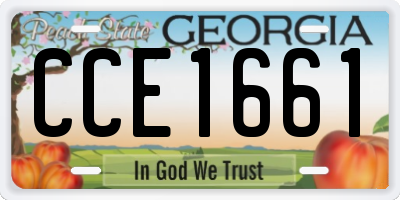 GA license plate CCE1661