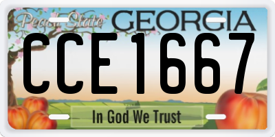 GA license plate CCE1667