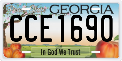 GA license plate CCE1690