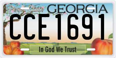 GA license plate CCE1691