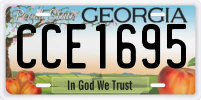 GA license plate CCE1695