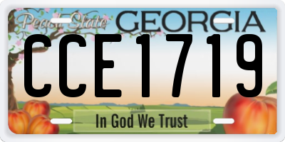 GA license plate CCE1719
