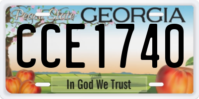 GA license plate CCE1740
