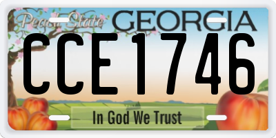 GA license plate CCE1746