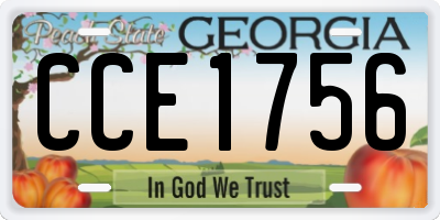 GA license plate CCE1756