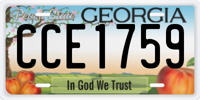 GA license plate CCE1759