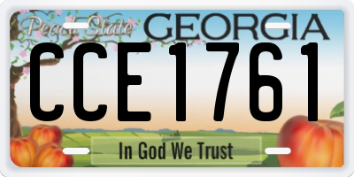 GA license plate CCE1761