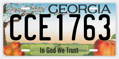 GA license plate CCE1763