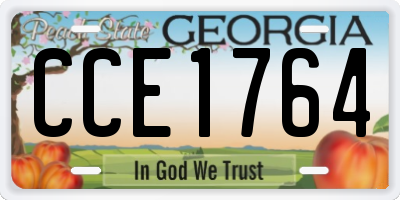 GA license plate CCE1764