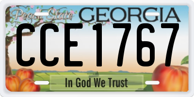 GA license plate CCE1767