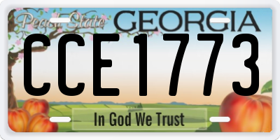 GA license plate CCE1773