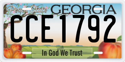 GA license plate CCE1792