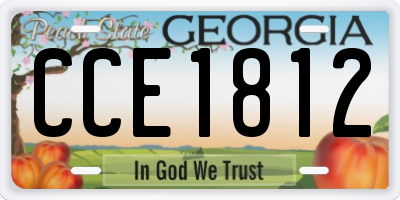GA license plate CCE1812