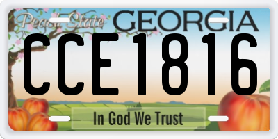 GA license plate CCE1816