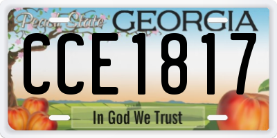 GA license plate CCE1817