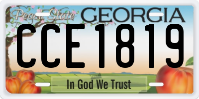 GA license plate CCE1819