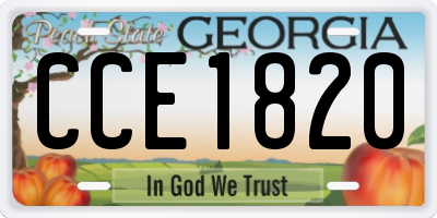 GA license plate CCE1820