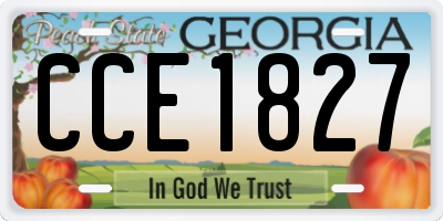 GA license plate CCE1827