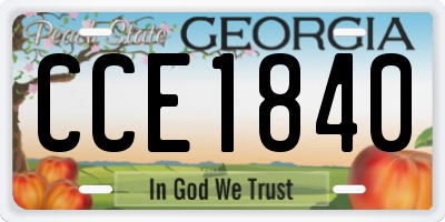 GA license plate CCE1840