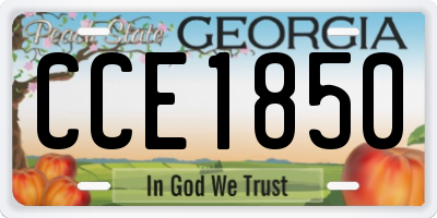 GA license plate CCE1850