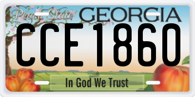 GA license plate CCE1860