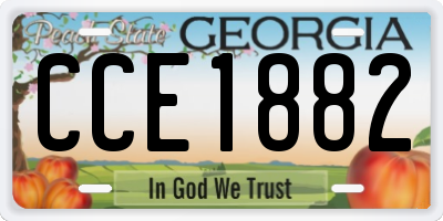 GA license plate CCE1882