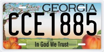 GA license plate CCE1885