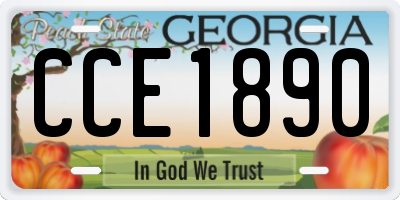 GA license plate CCE1890