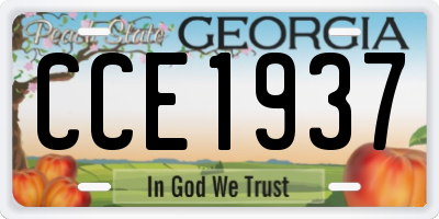 GA license plate CCE1937