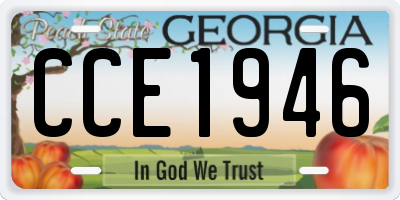 GA license plate CCE1946