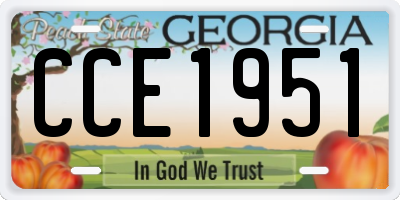 GA license plate CCE1951
