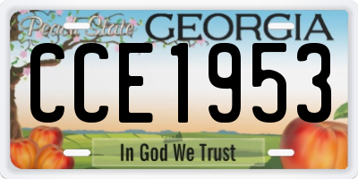 GA license plate CCE1953