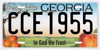 GA license plate CCE1955