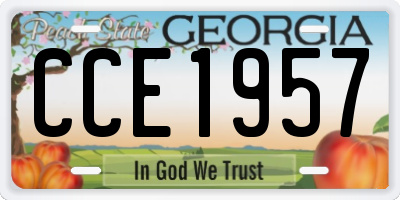 GA license plate CCE1957