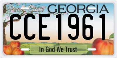 GA license plate CCE1961
