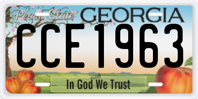GA license plate CCE1963