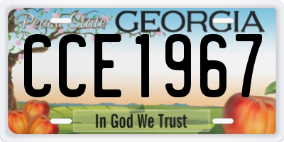 GA license plate CCE1967